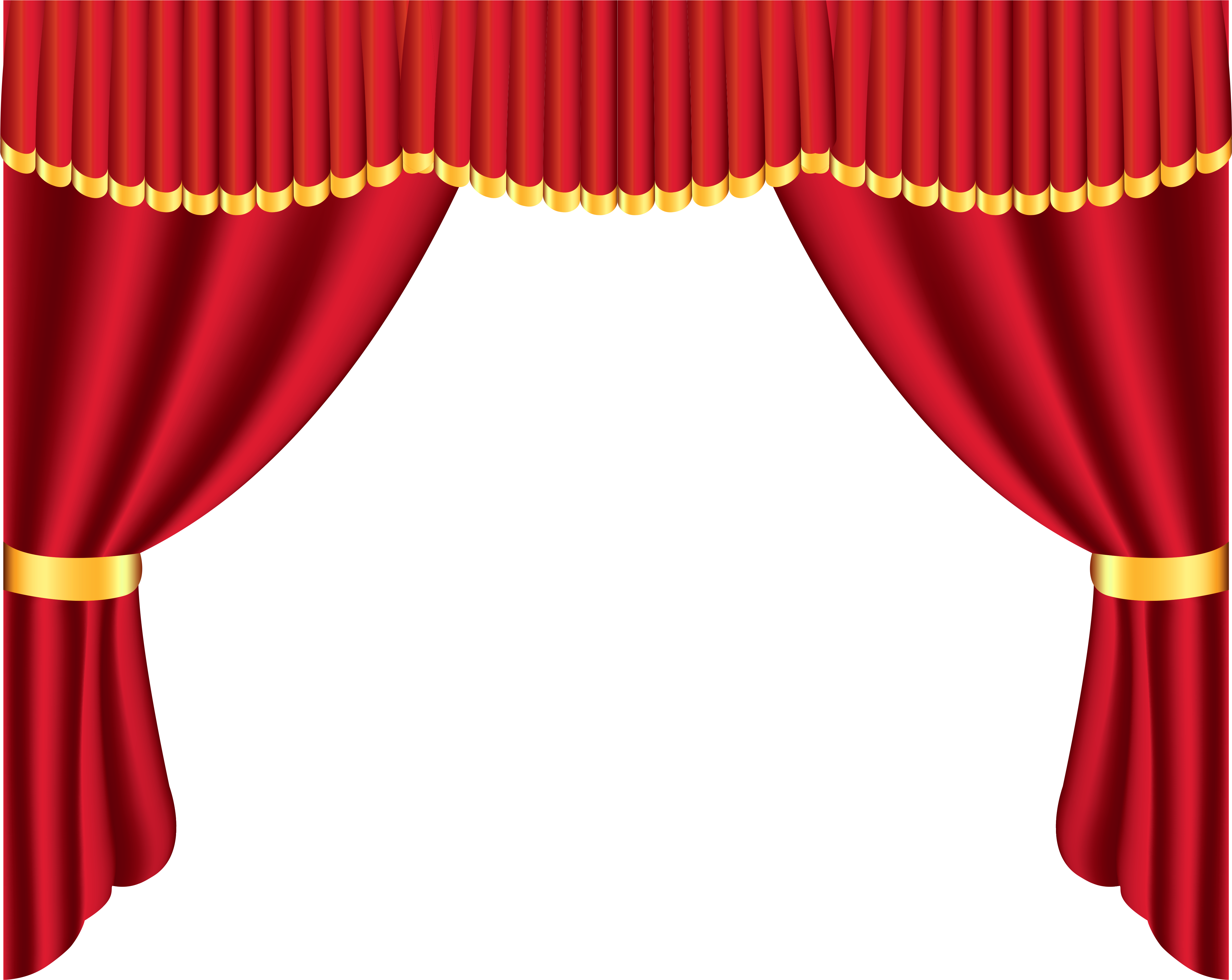 Red Curtain Clip Art - Curtain Clipart - Png Download (4964x3901), Png Download