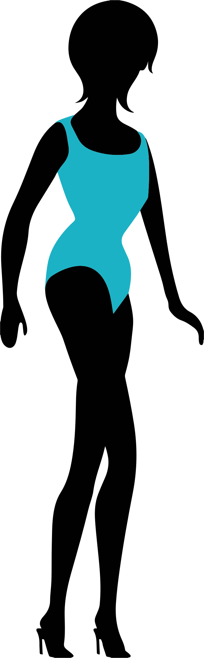 Big Image - Bikini Woman Silhouette Png Clipart (710x2282), Png Download