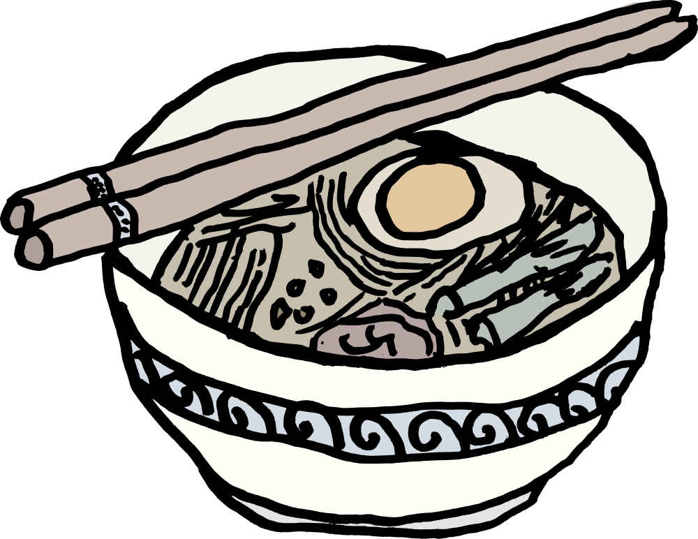 Ramen Japanese Cuisine Instant Noodle Drawing Computer - Ramen Drawing Clipart (971x750), Png Download