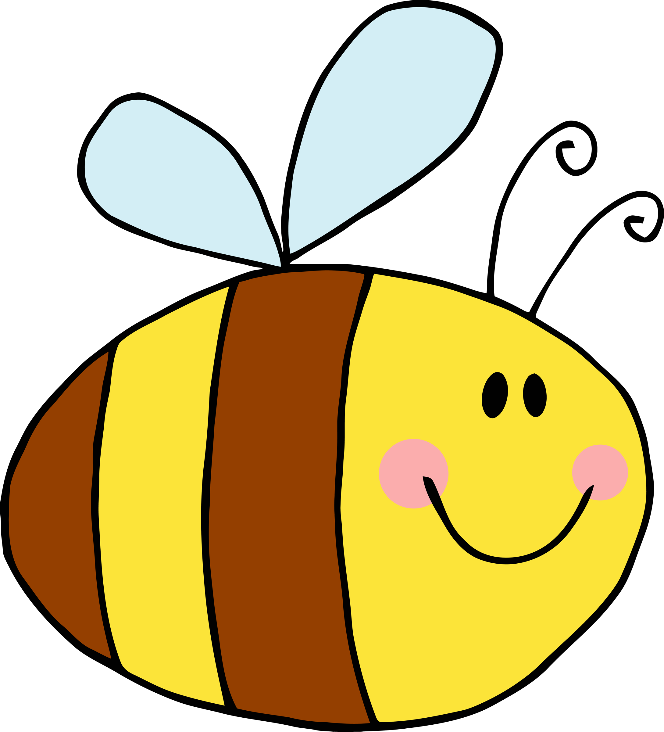 Clip Art Image Of Cute Honey - Clip Art Bee - Png Download (2178x2400), Png Download