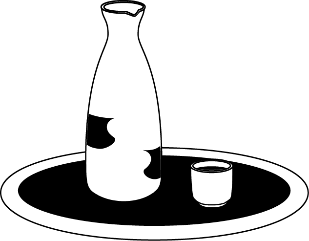 You Drink Liquor And Can Eat Tokkuri - Japanese Food Clipart Black And White - Png Download (633x493), Png Download