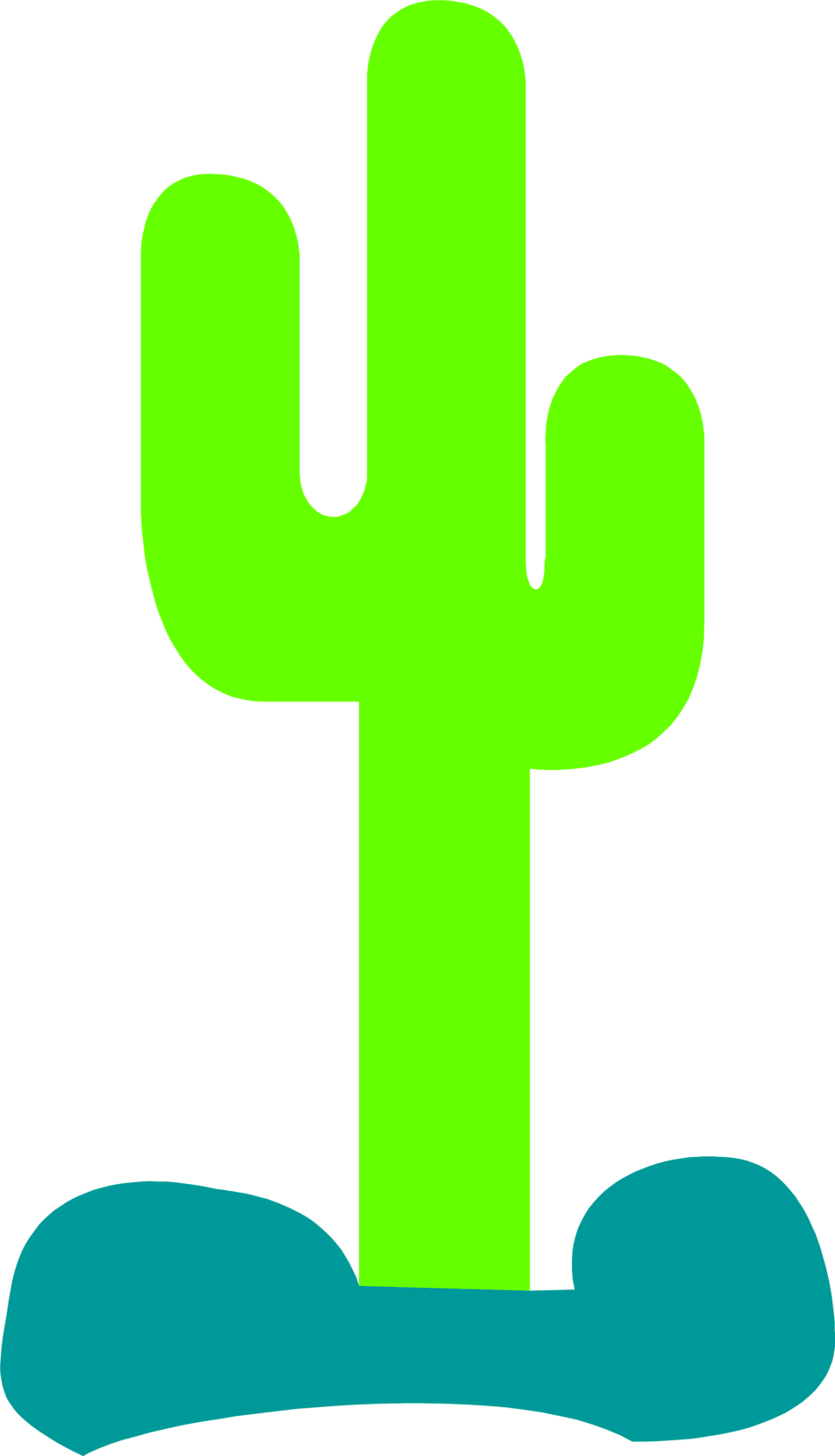 Silhouette Clip Art At - Cactus Clipart - Png Download (958x1670), Png Download