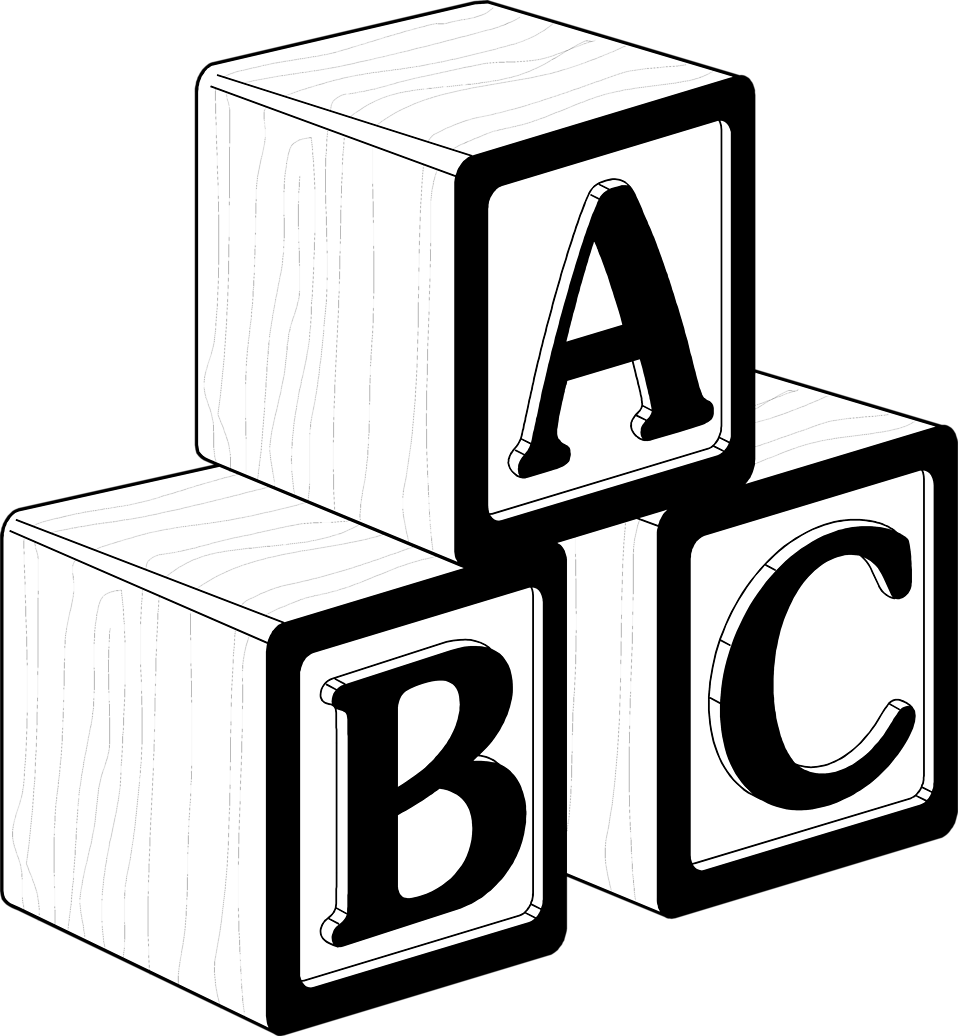 Blocks Clipart Black And White - Clip Art - Png Download (958x1036), Png Download
