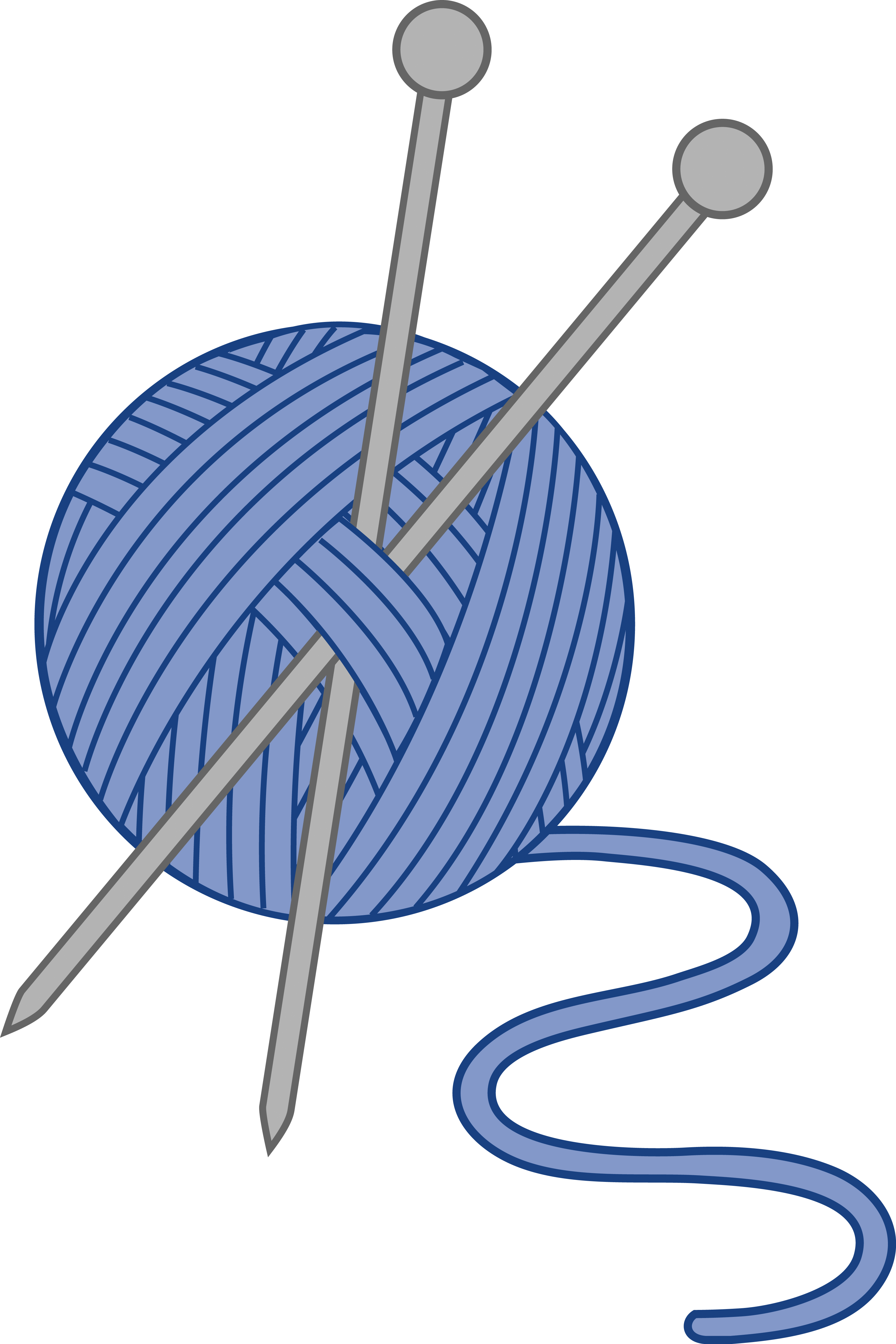 Ladies Knitting Cliparts - Knitting Needles Clipart - Png Download (3206x4809), Png Download