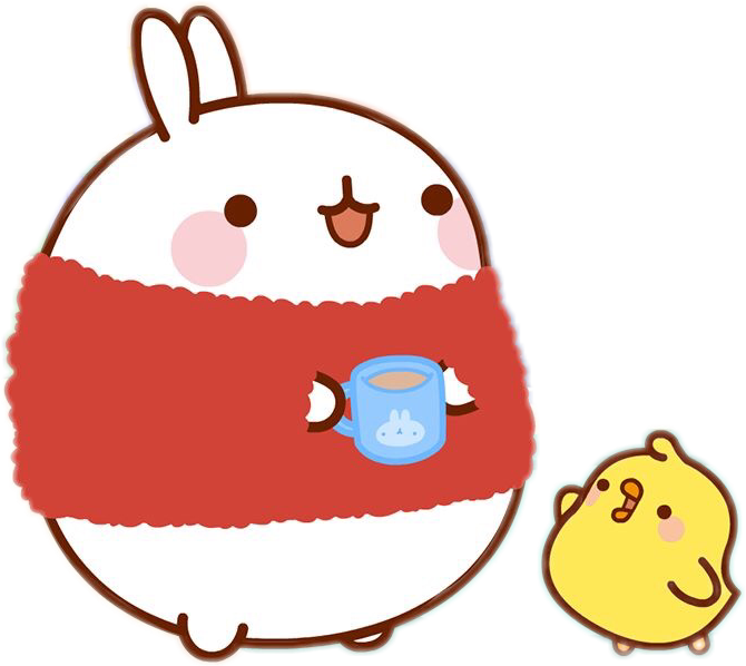Cute Animals Kawaii Molang Japan Freetoedit Clipart (670x598), Png Download