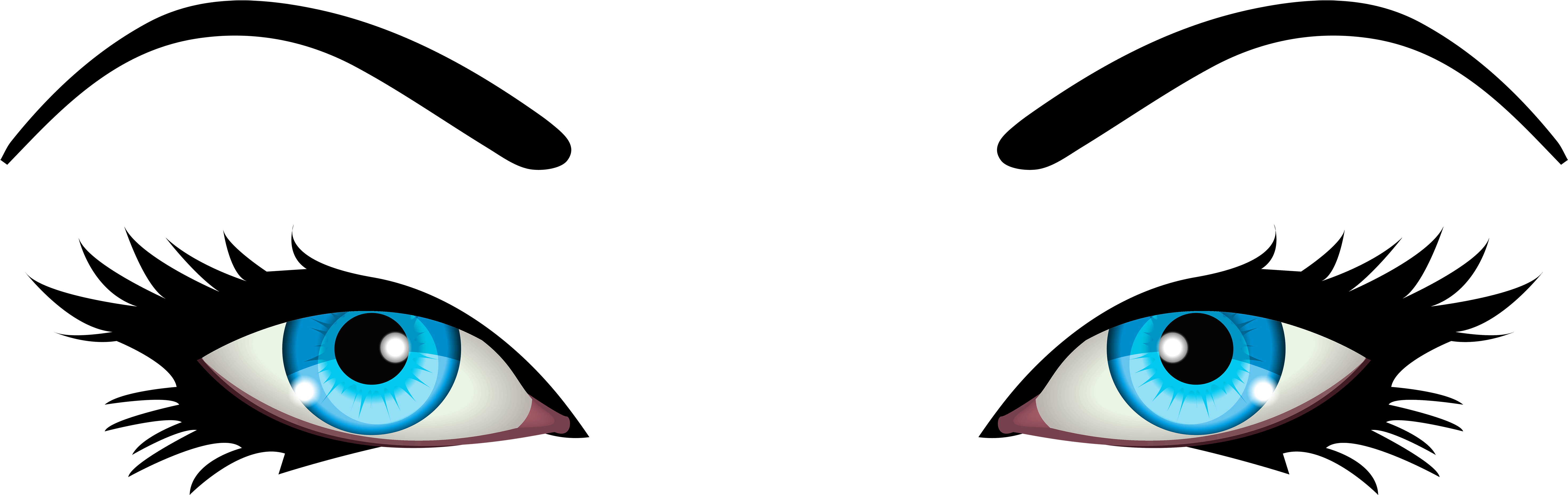 Blue Female Eyes Png Clip Art - Eyes Clipart Transparent Background (6000x1950), Png Download