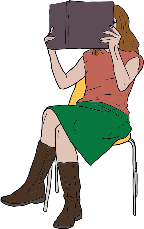 Stephanie Hunt Reading Clip Art - Girl Reading Clip Art - Png Download (503x800), Png Download