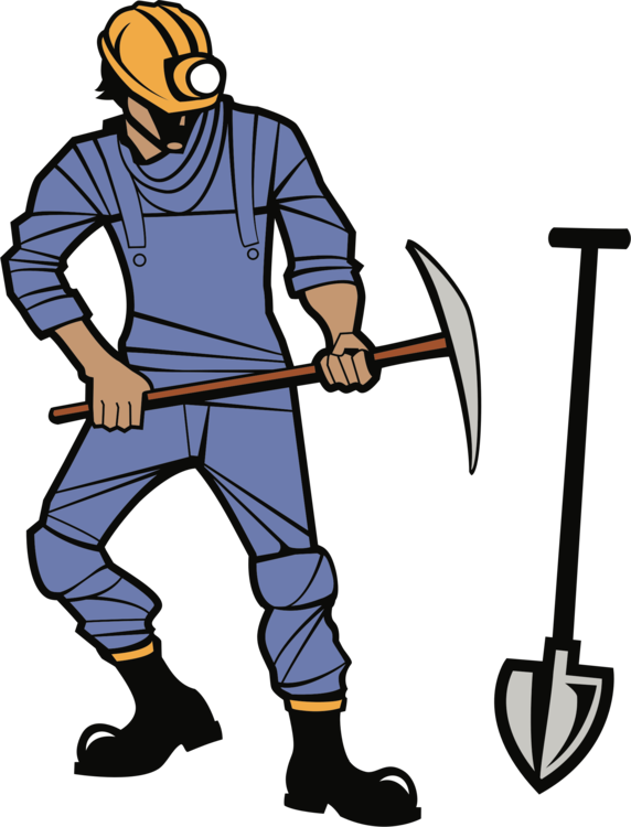 Coal Mining Miner Pickaxe - Coal Miner Clip Art - Png Download (572x750), Png Download