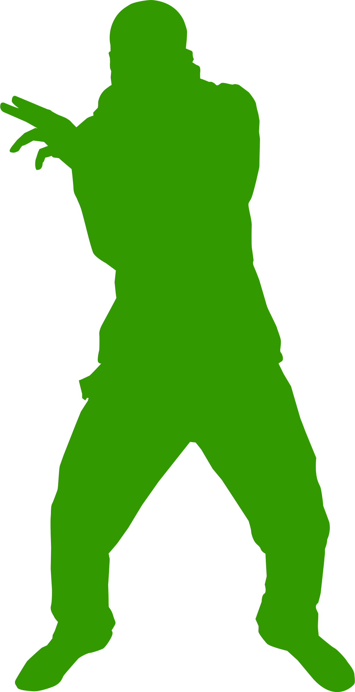Big Image - Silhouette Dancer Green Png Clipart (1233x2400), Png Download