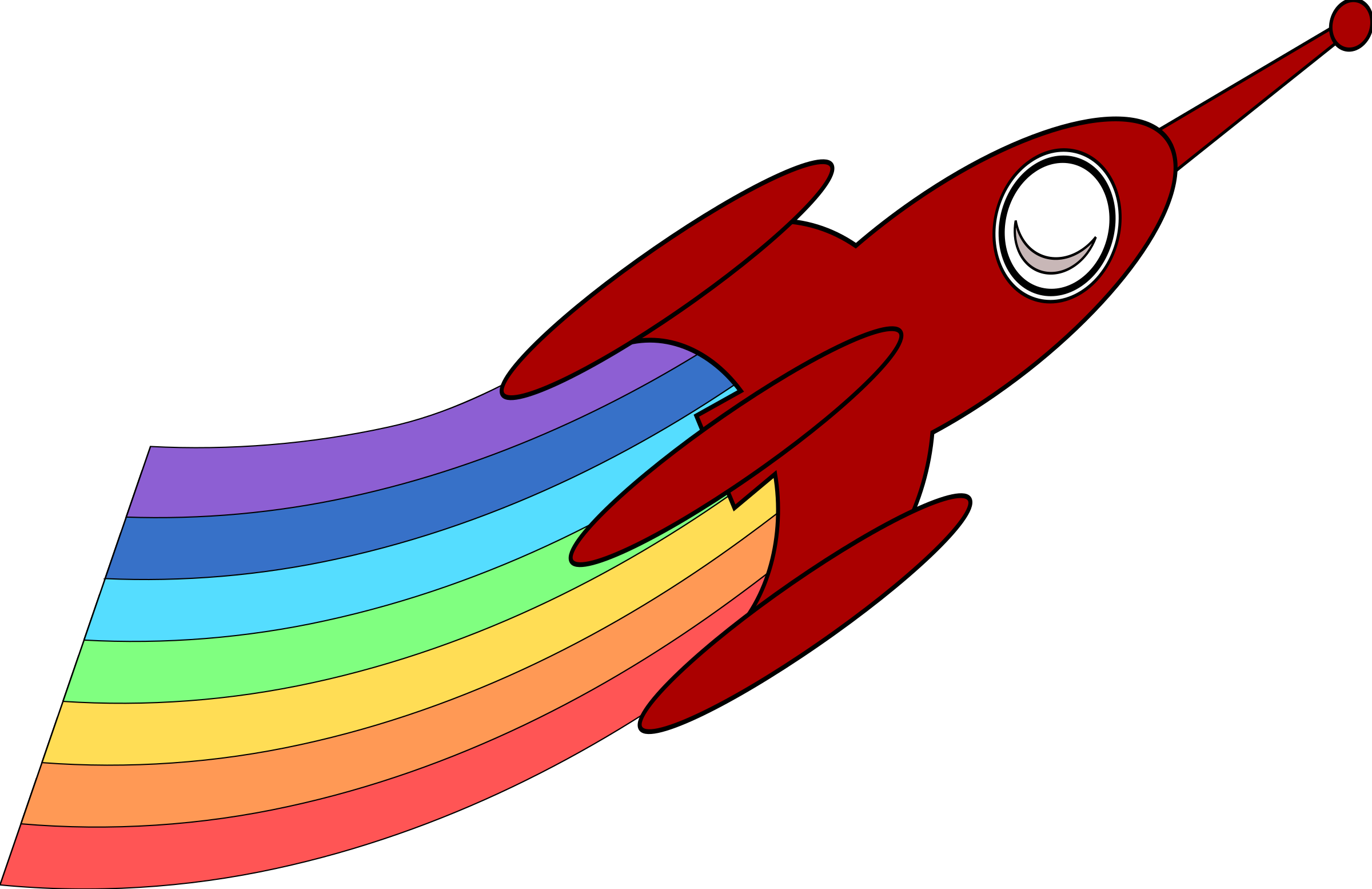 Kisscc0 Rocket Spacecraft Launch Vehicle Booster Outer - Rocket Rainbow Clipart (1024x663), Png Download