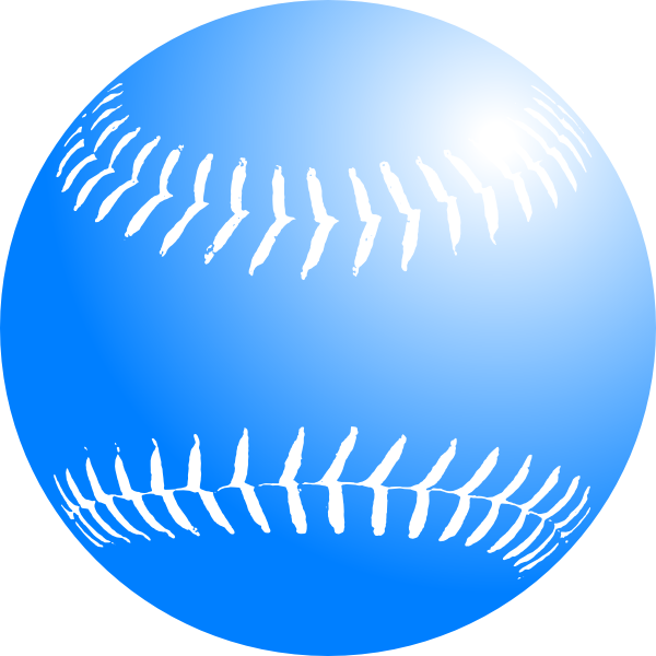 Blue Softball Svg Clip Arts 600 X 600 Px - Png Download (600x600), Png Download