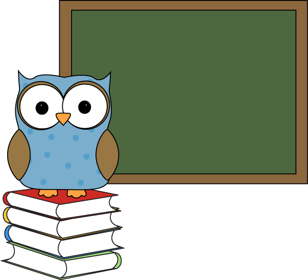 Polka Dot Owl With Chalkboard Clip Art - Owl Teaching Clip Art - Png Download (603x548), Png Download