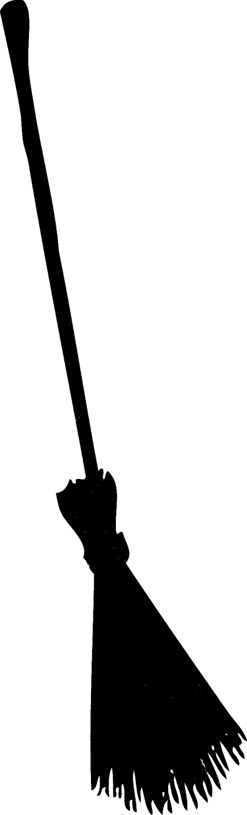 Silhouettes Per Halloween - Broomstick Silhouette Clipart (486x1600), Png Download