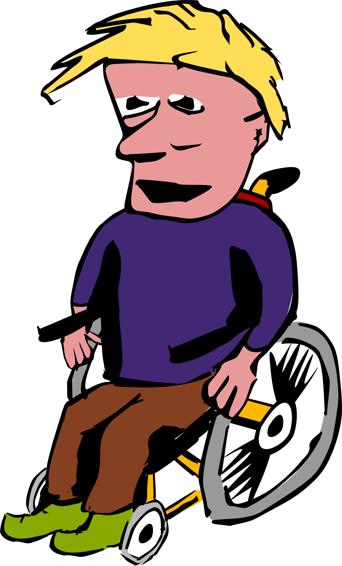 Clipart Man In Wheelchair - Guy In Wheelchair Clipart - Png Download (483x800), Png Download
