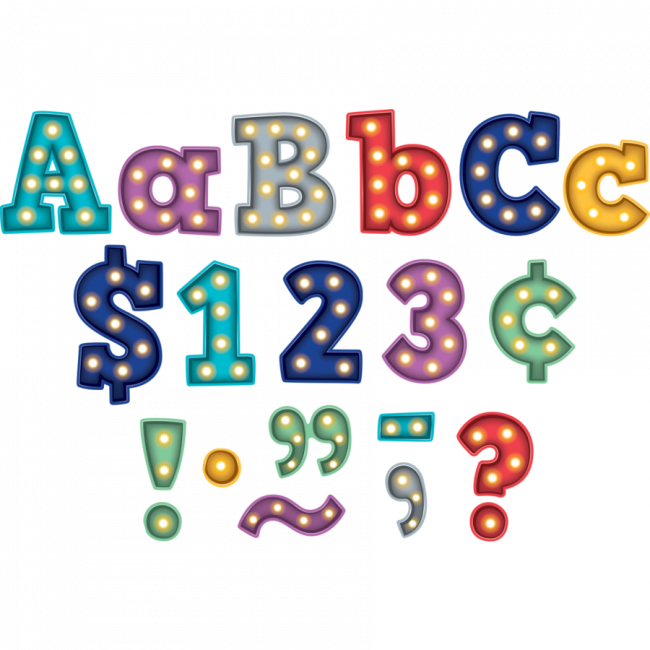 Display Letters Numbers Bold Block Free Delivery - Teacher Created Resources Tcr3882 3 In. Marquee Bold Clipart (650x650), Png Download