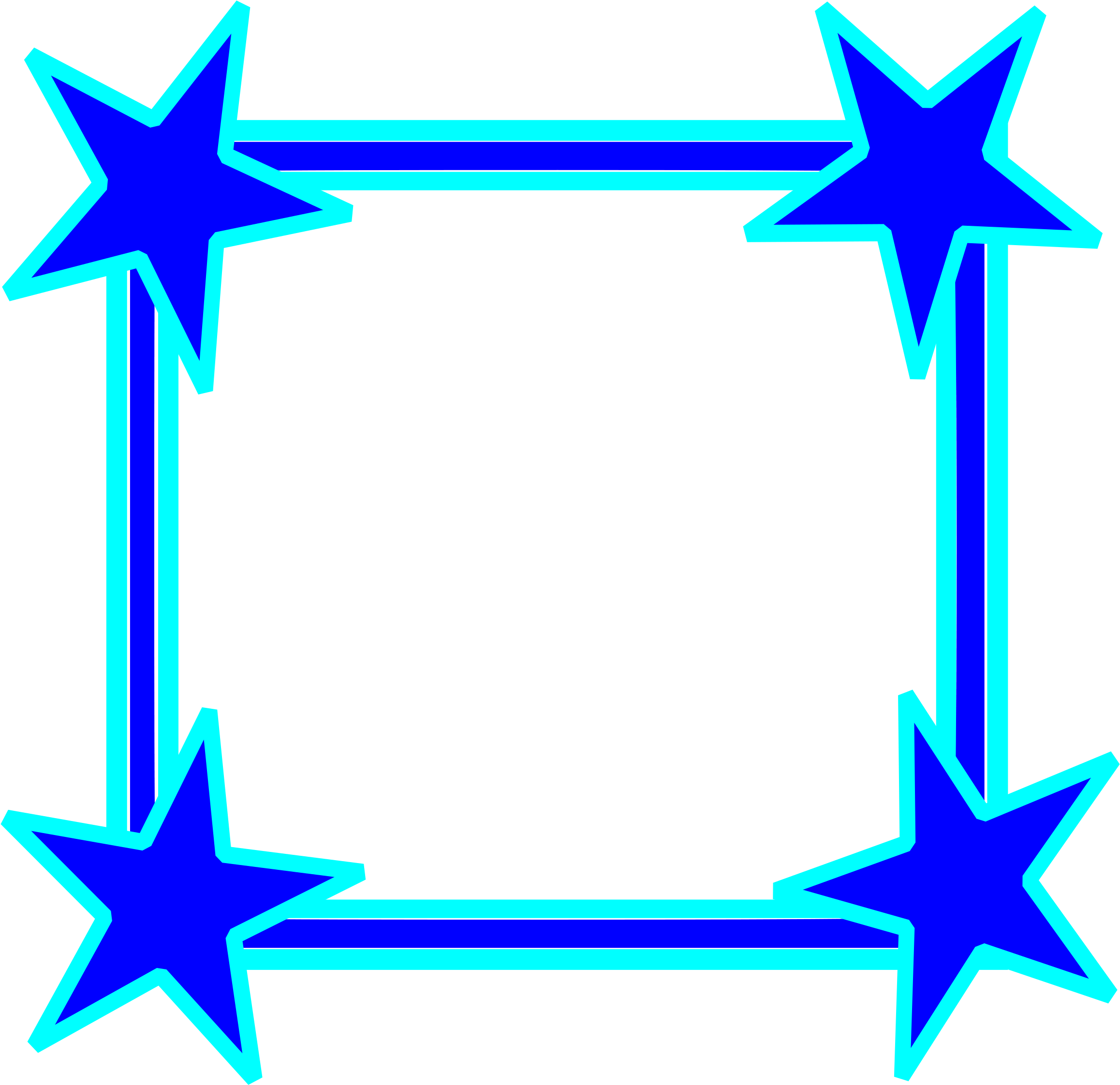 Blue Borders And Frames Clipart (800x779), Png Download