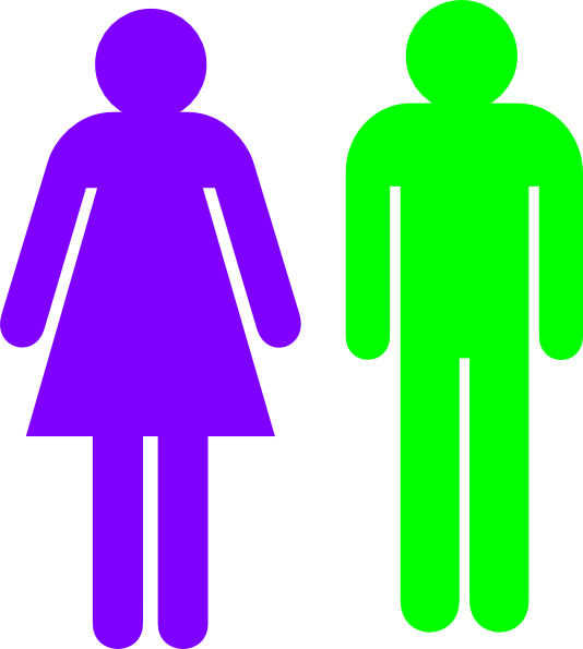 Boy And Girl Stick Figure - Male And Female Toilet Signs Clipart (534x595), Png Download