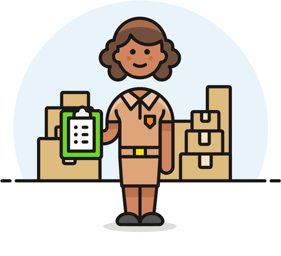 35 Mailman Package Female African American - Logistics Clipart (1025x1148), Png Download