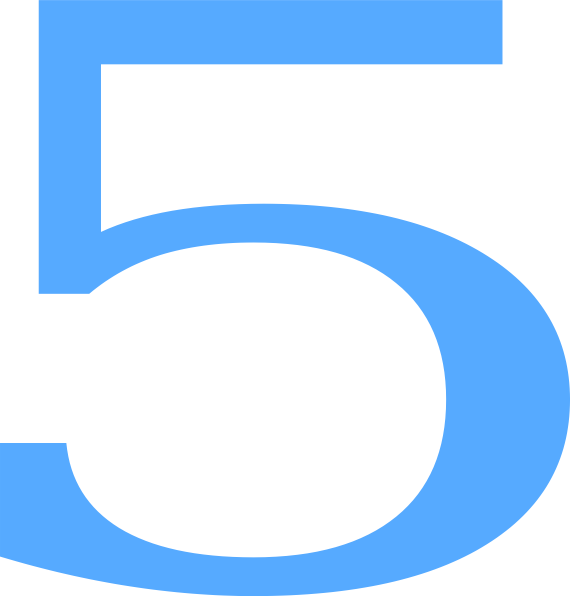 Blue Clipart Number - Clip Art 5 - Png Download (570x596), Png Download