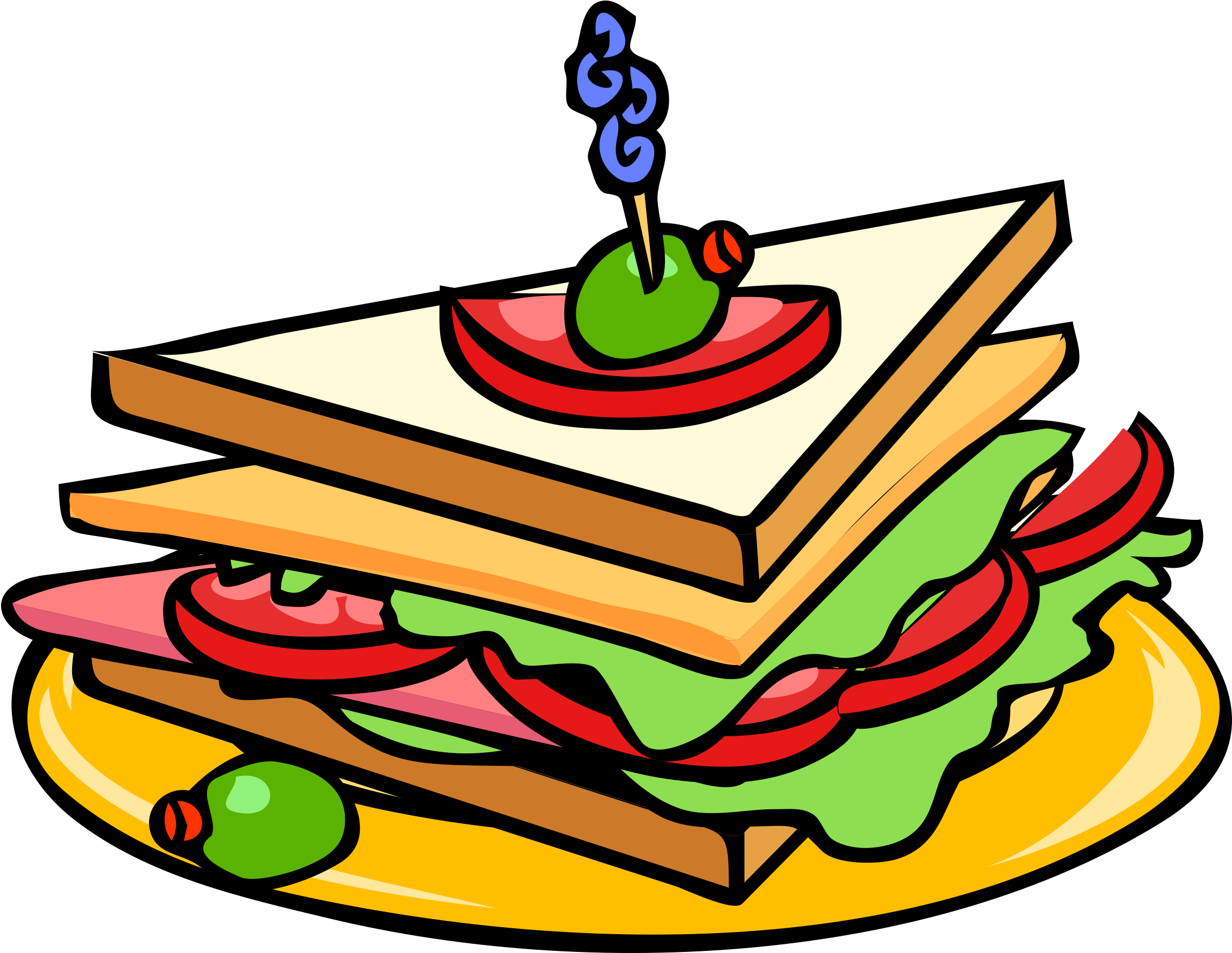Meal Clipart Deli - Sandwich Clipart - Png Download (800x627), Png Download