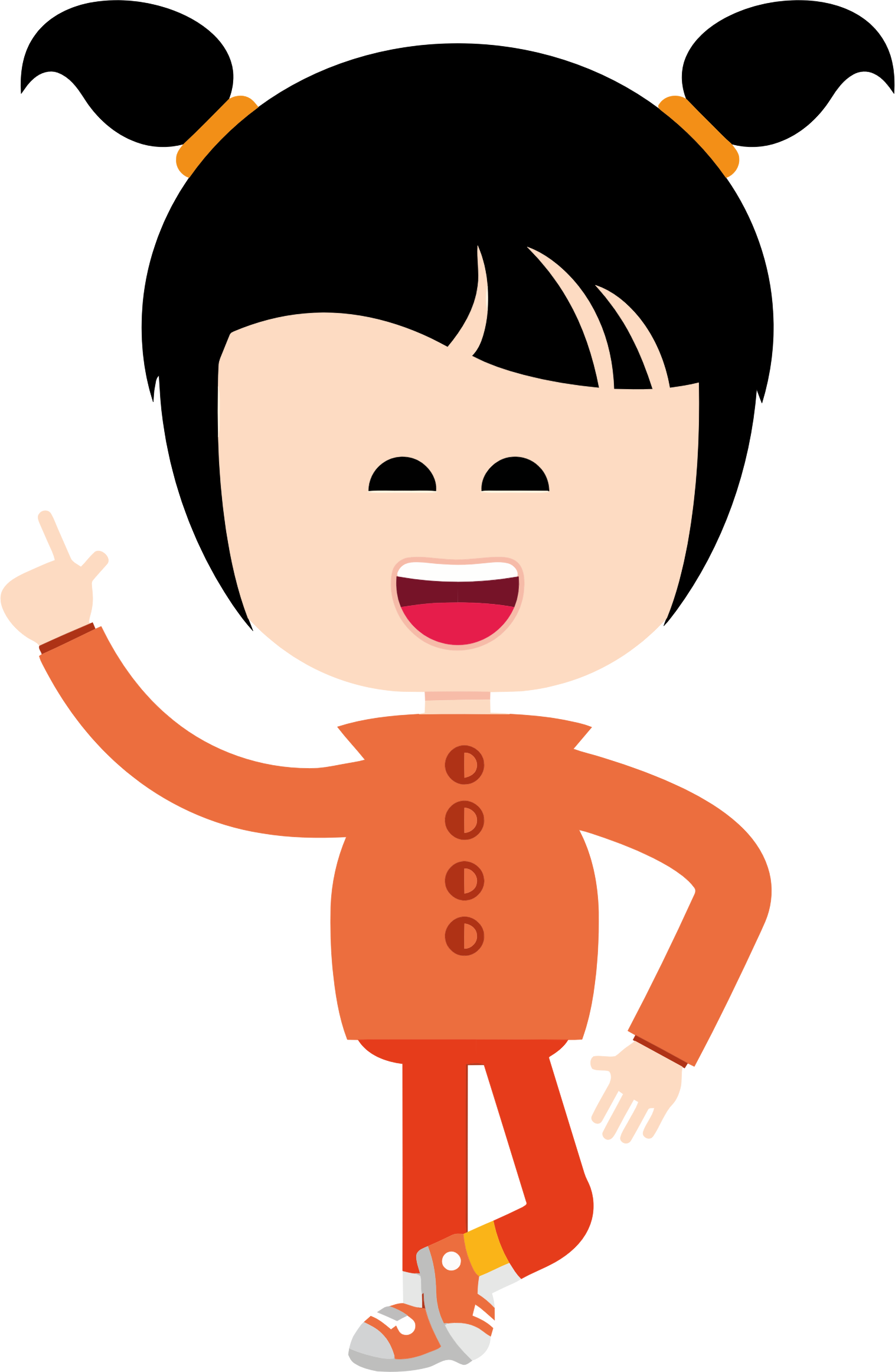 Jpg Transparent Download Cute Big Image Png - Clip Art Asian Girl (1516x2324), Png Download