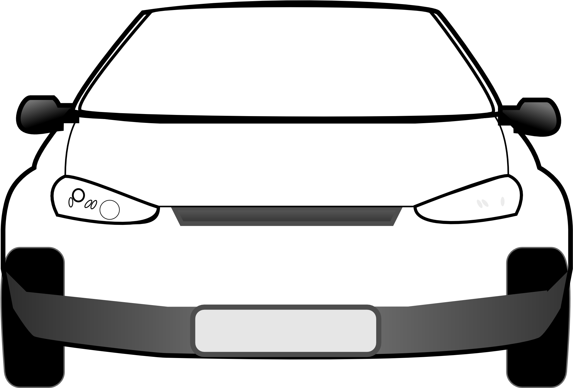 Computer Car Cliparts - Black And White Car Clipart - Png Download (1979x1319), Png Download