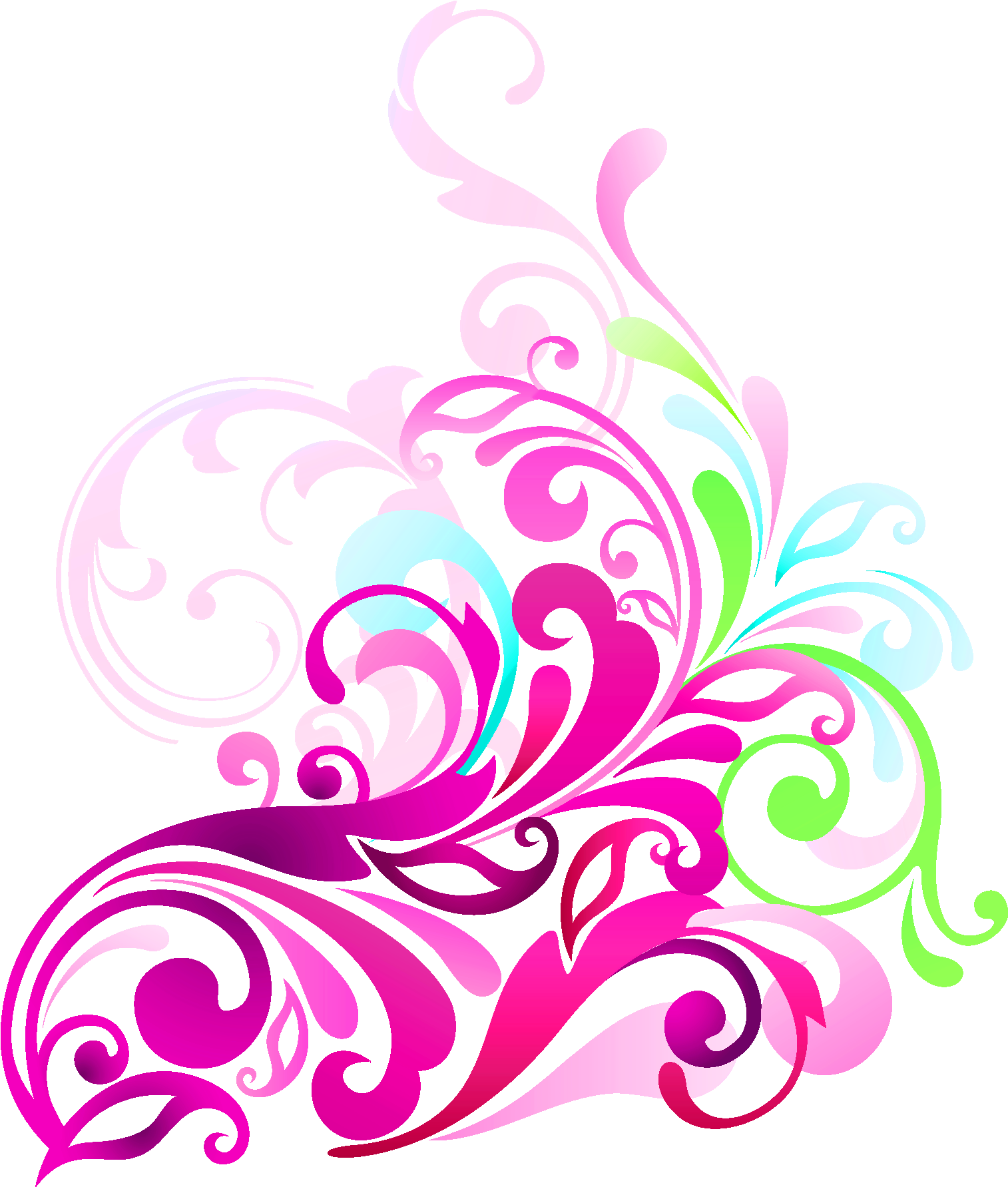 Cafepress Floral Swirl 3'x5' Area Rug Clipart (1611x1894), Png Download