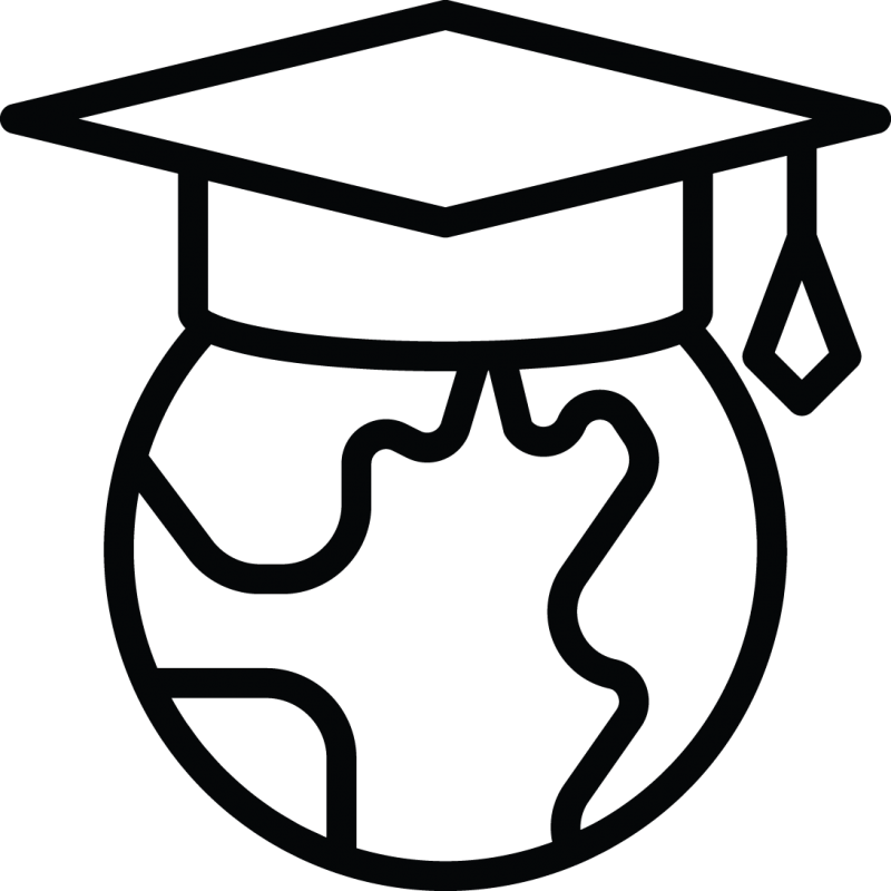 Global Student Clip Art Black And White - Clipart Black Students Art - Png Download (800x800), Png Download