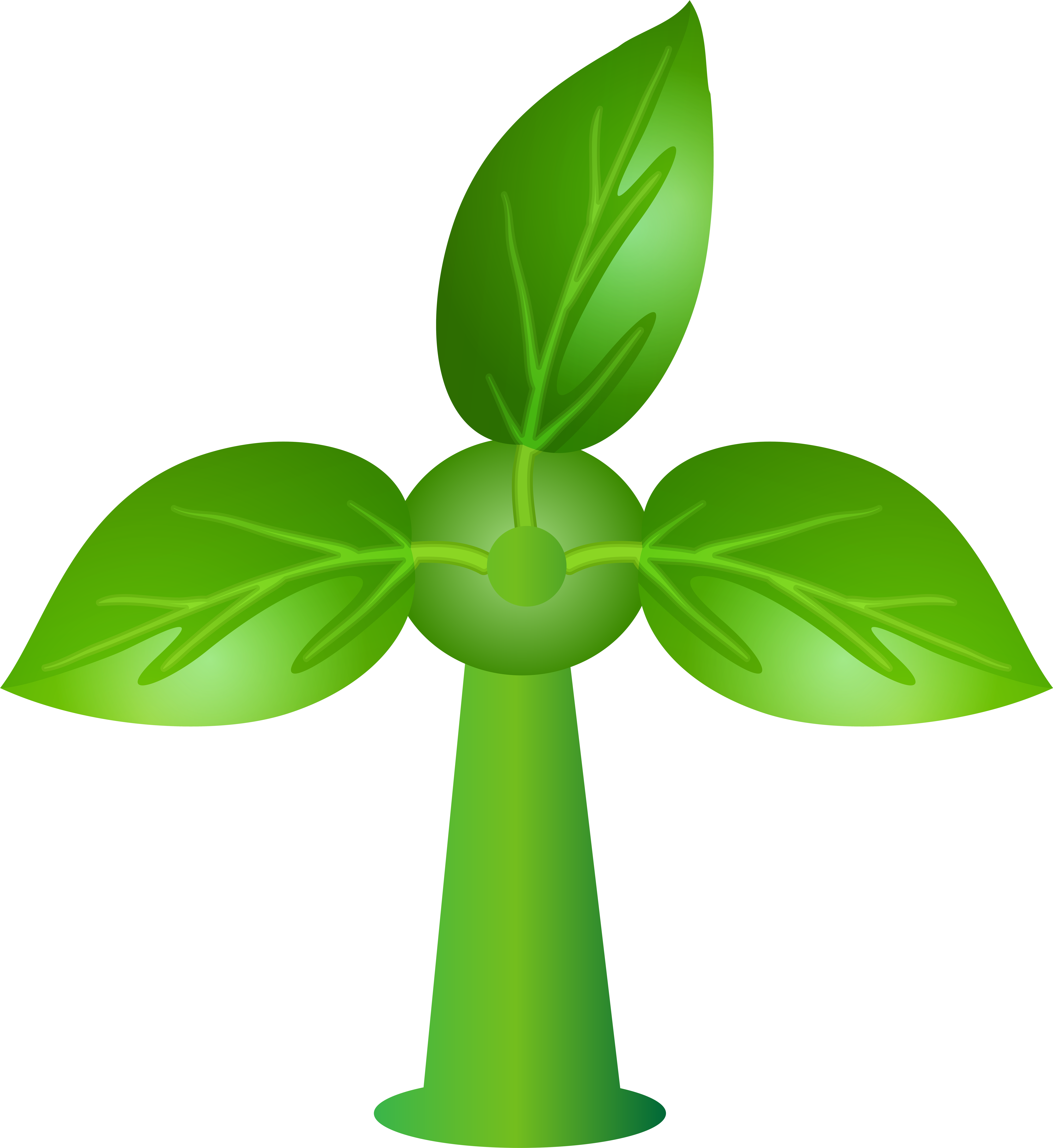 Green Leaves Wind Turbine Png Clip Art Transparent Png (7338x8000), Png Download