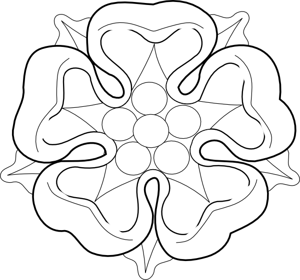 B&w Tudor Rose Clip Art At Clipartimage - Clip Art - Png Download (600x561), Png Download
