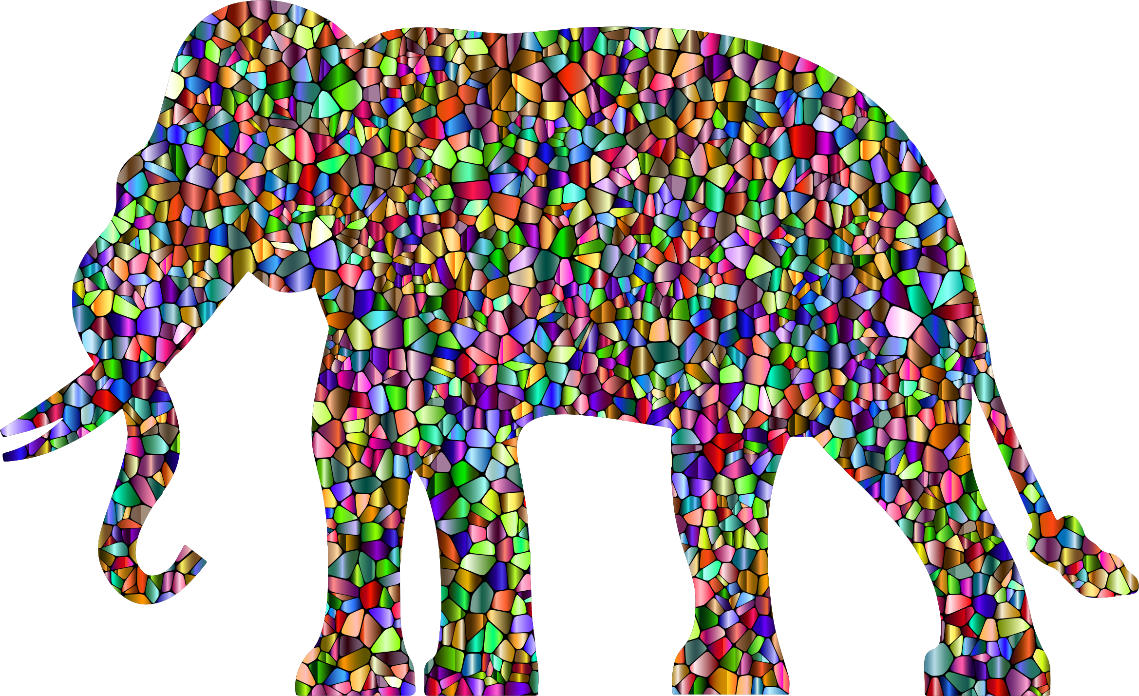 Clipart - Elephant Art Png Transparent Png (2338x1428), Png Download