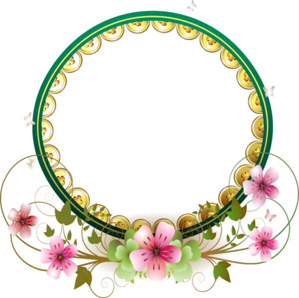 Circle Borders, Borders And Frames, Creations, Fabric, - Flower Wedding Border Designs Clipart (600x598), Png Download