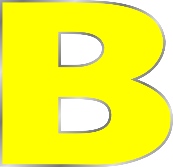 Clip Art Of Green B Clipart - Letter B Color Yellow - Png Download (600x582), Png Download