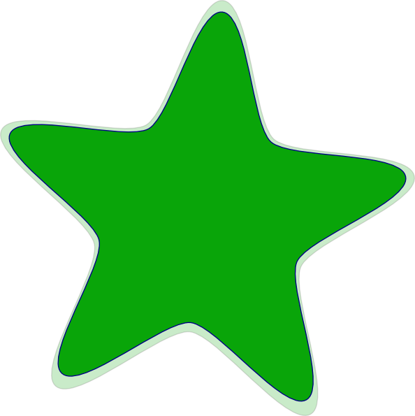 Green Star Clip Art - Green Star Clipart - Png Download (594x595), Png Download