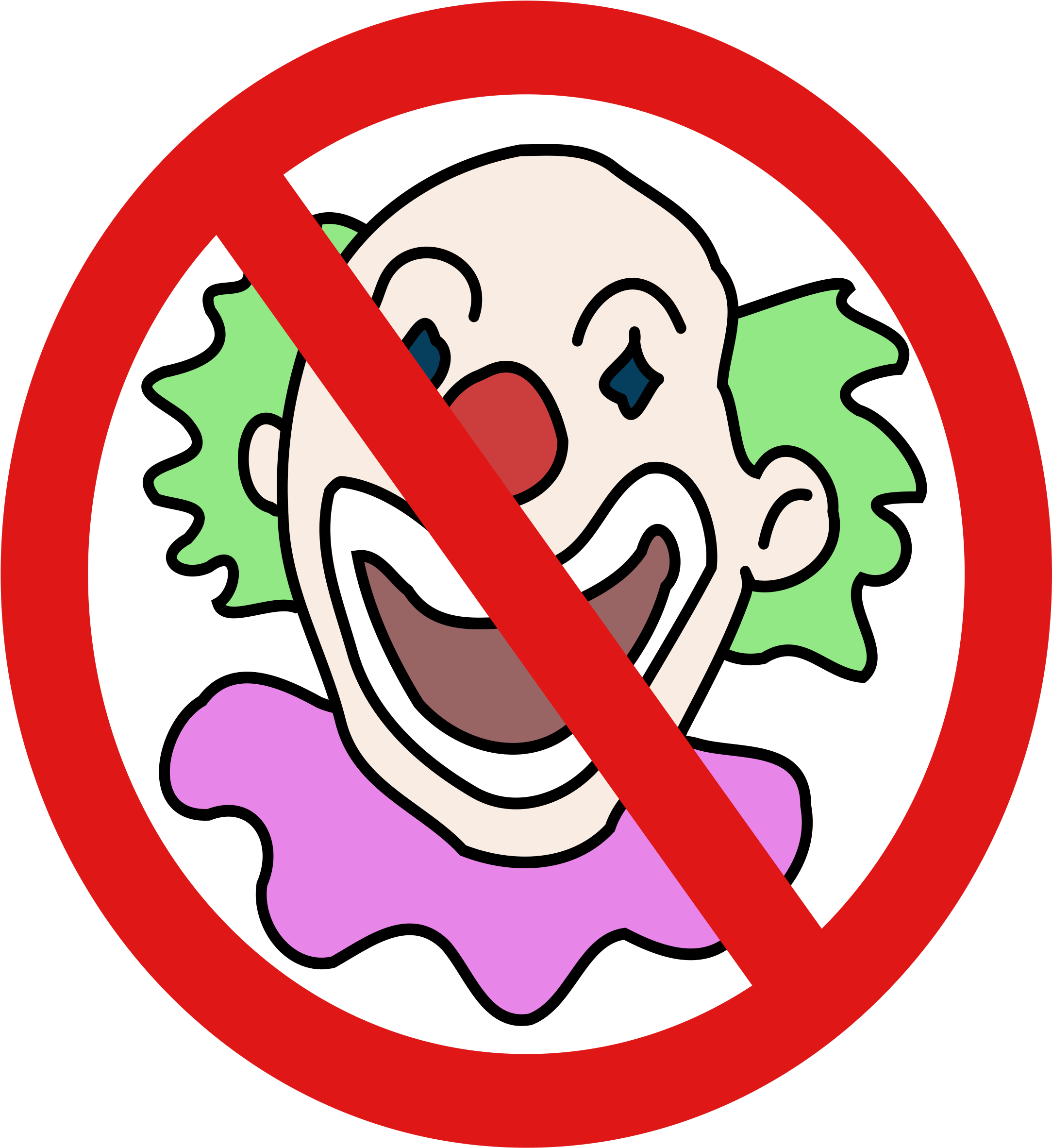 Big Image - No Clowns Clipart (2193x2400), Png Download