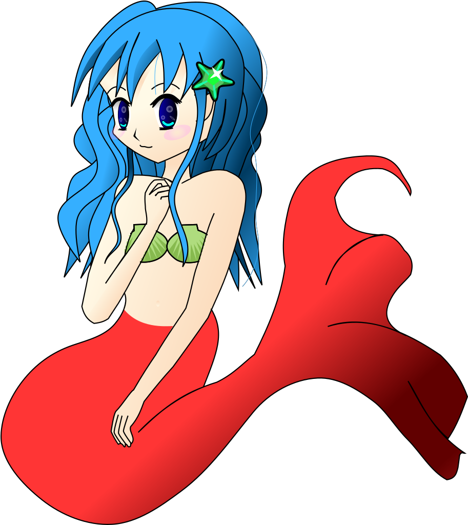 Free Mermaid Clipart And Animated Graphics - Cartoon Mermaid Without Background - Png Download (624x700), Png Download