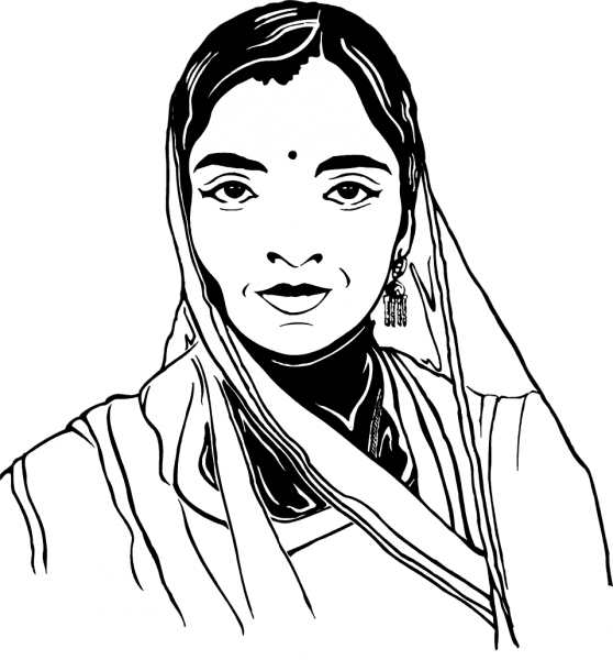 Woman Clipart Black And White - Png Download (558x600), Png Download
