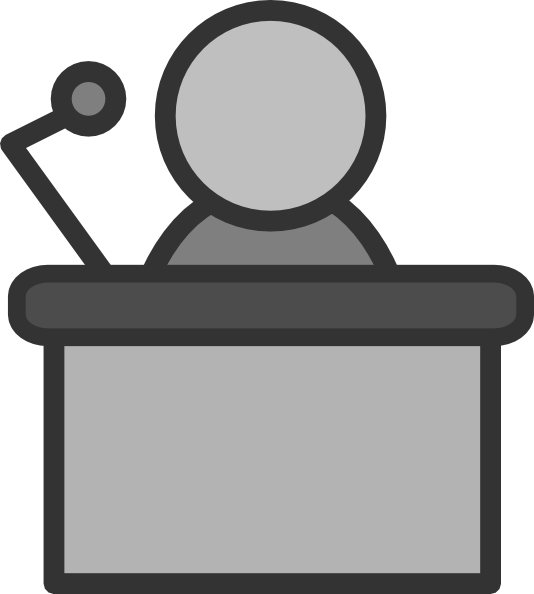 Podium Black Women Clipart - Clipart Speaker At Podium - Png Download (534x594), Png Download