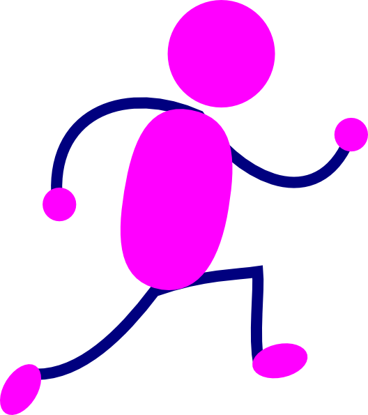 Girl Running Running Girl Clipart Free Download Clip - Stick Man Running - Png Download (528x595), Png Download