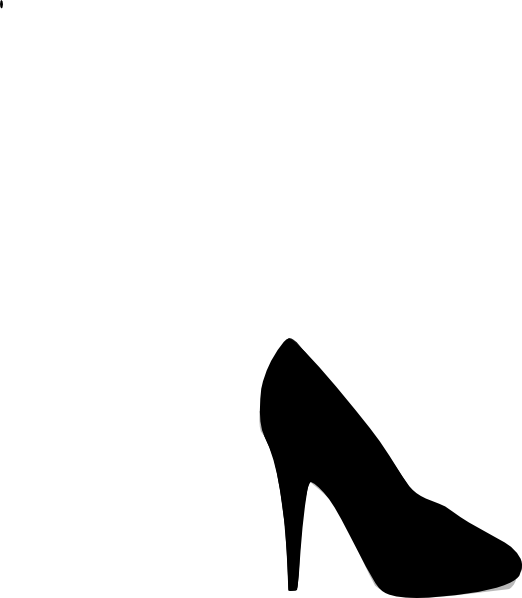 Funky High Heel Clipart - Black Heel Clip Art - Png Download (522x598), Png Download