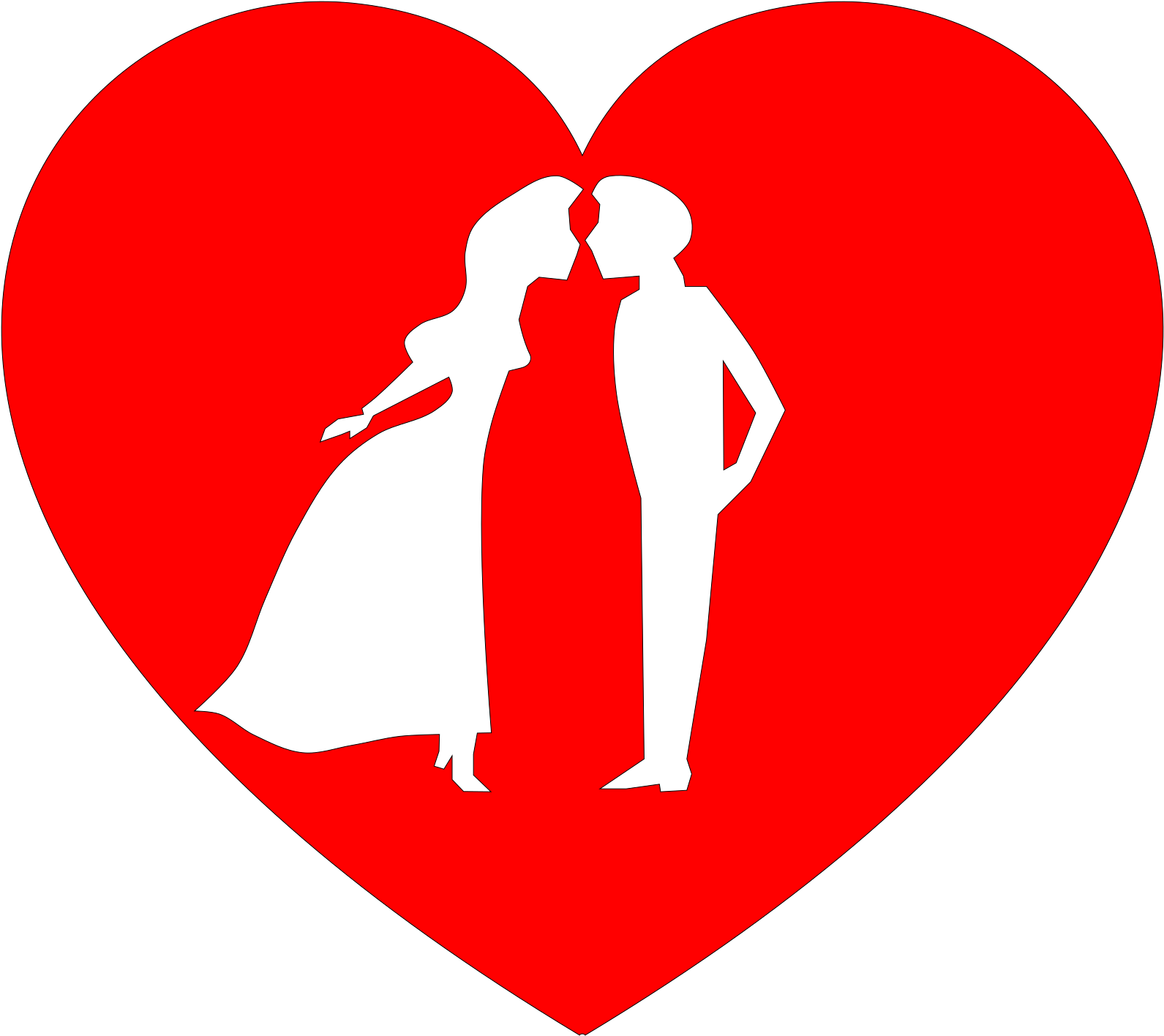 Free Couple In Heart - Couple In Heart Clipart (800x713), Png Download