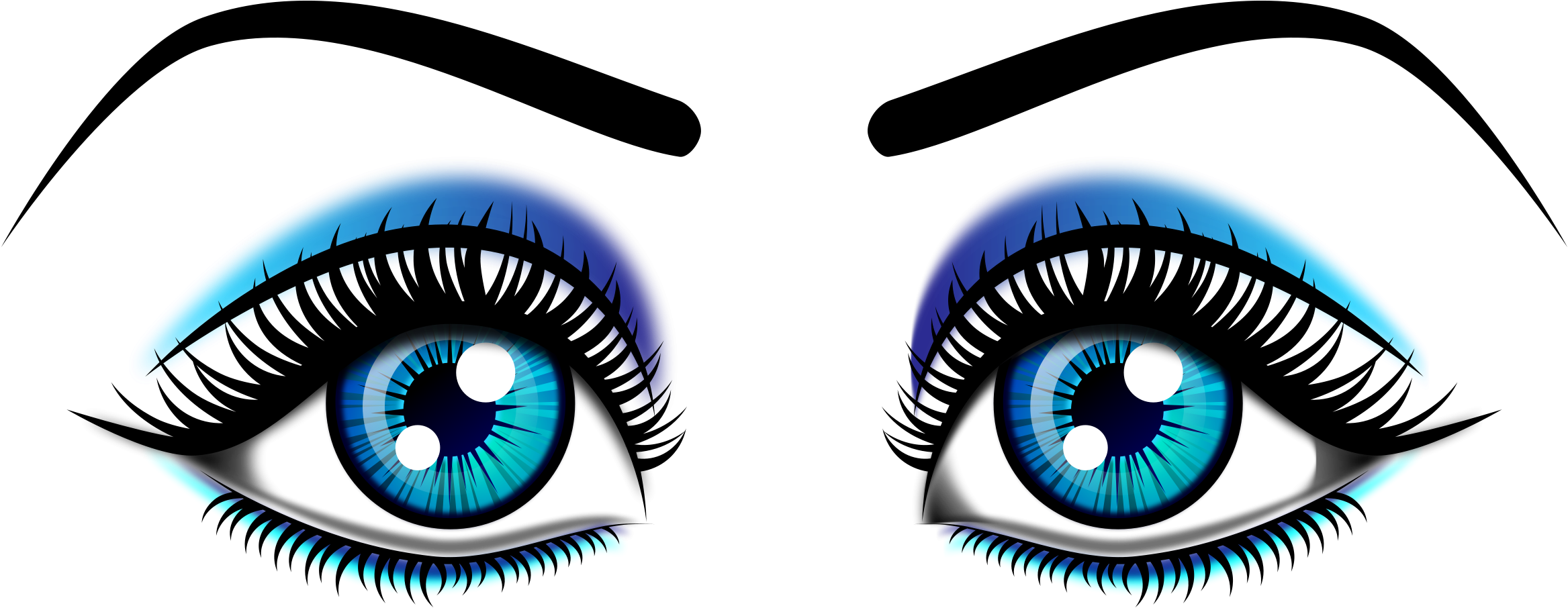 Eyes Image Clip Art - Clipart Picture Of Eyes - Png Download (2400x960), Png Download