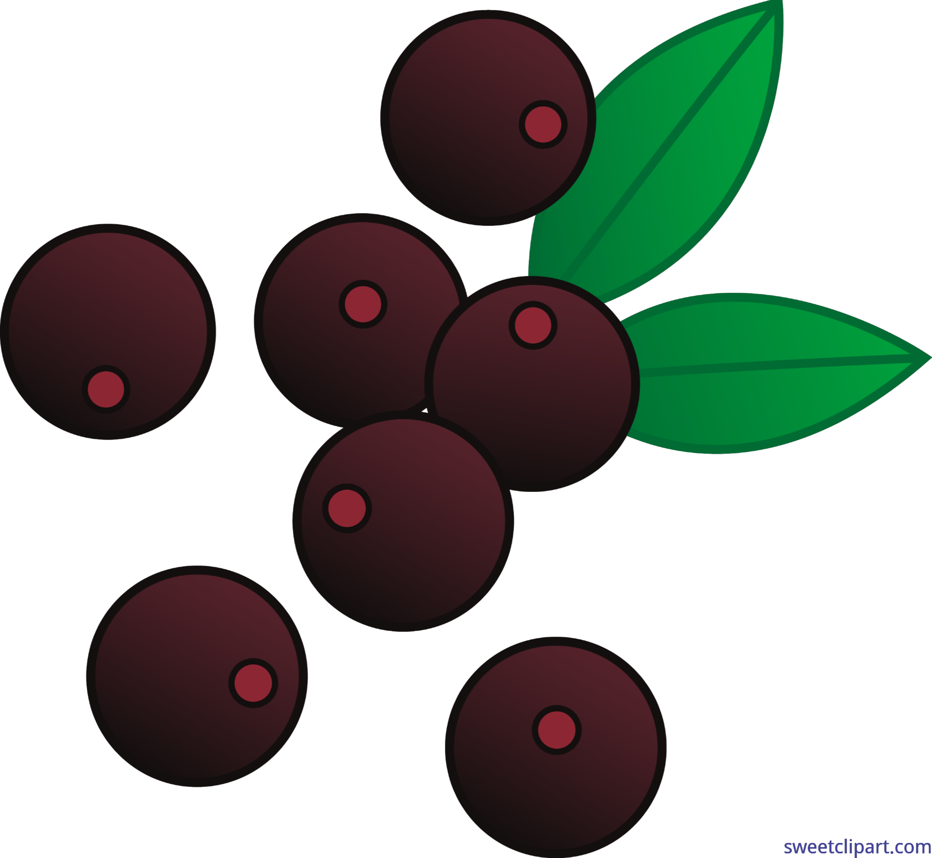 Clipart Free Library Berries Acai Clip Art - Blueberries Clipart - Png Download (3075x2831), Png Download