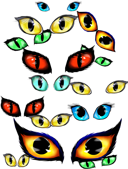 Clipart Library Spooky Free Download Best - Halloween Cat Eyes Clipart - Png Download (550x733), Png Download