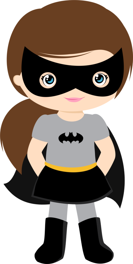 Super Girl Clipart Cute - Batichica Niña Caricatura - Png Download (456x900), Png Download