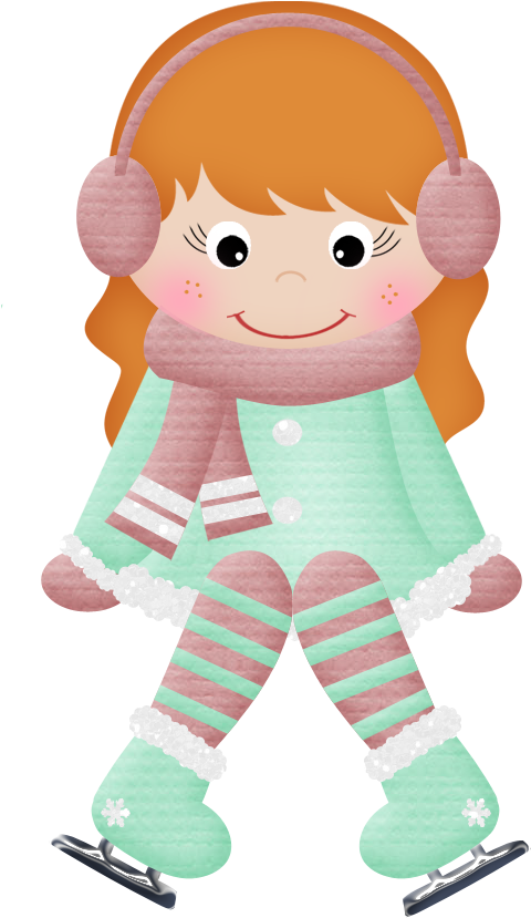 Brown Haired Girl With Ear Muffs - Clip Art - Png Download (494x900), Png Download