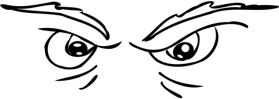 Aztec Svg Paw Print - Angry Eyes Cartoon Clipart (960x480), Png Download