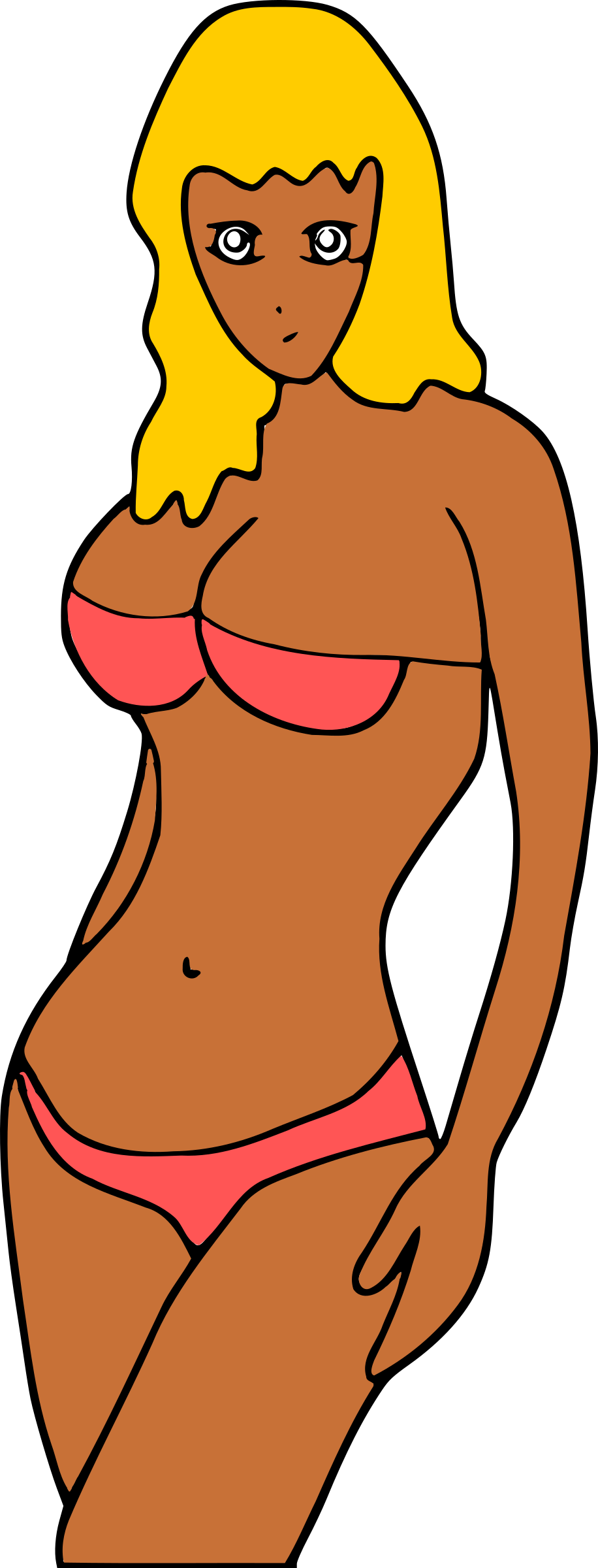 Bikini Girl Better For Hair Recoloring Big - Beach Clip Art Girl - Png Download (916x2400), Png Download