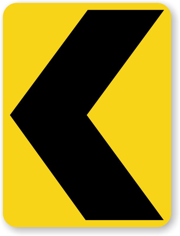 Roadway Clipart Road Corner - Road Turns Ahead Sign - Png Download (610x800), Png Download