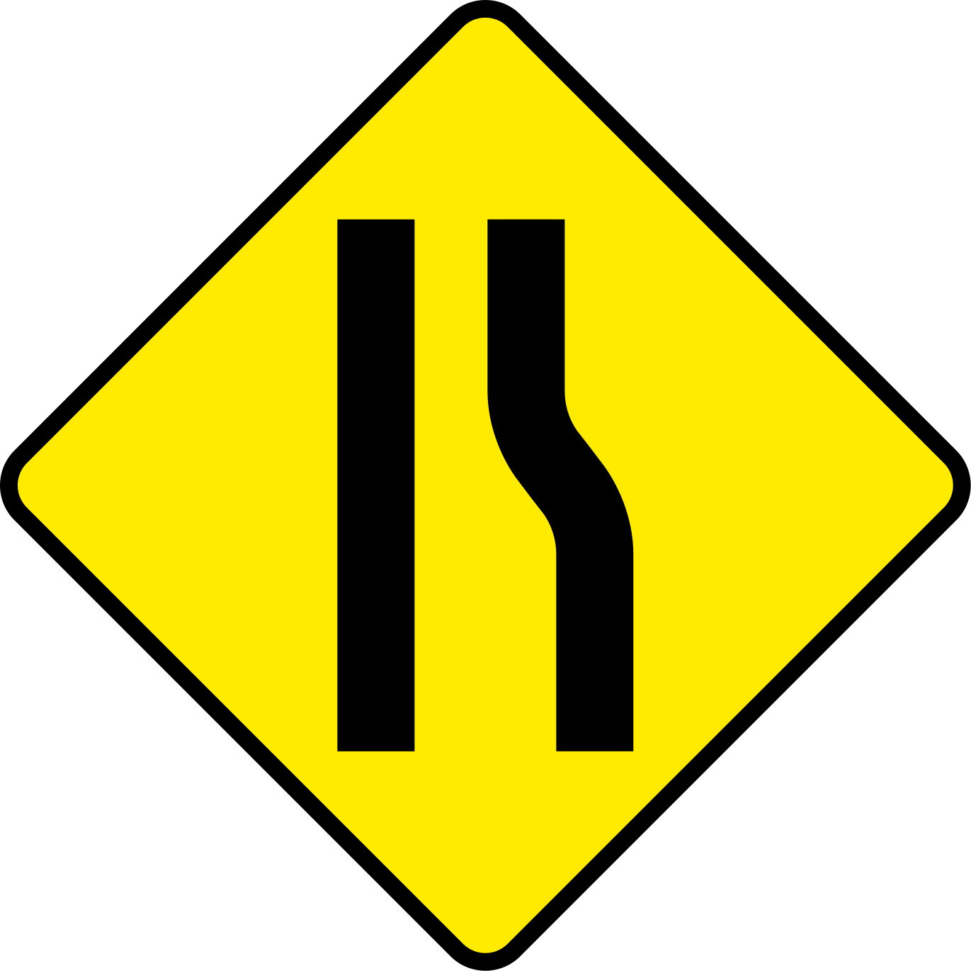 Traffic Sign Lane One-way Traffic Road Warning Sign - Traffic Signs In Cambodia Clipart (750x750), Png Download